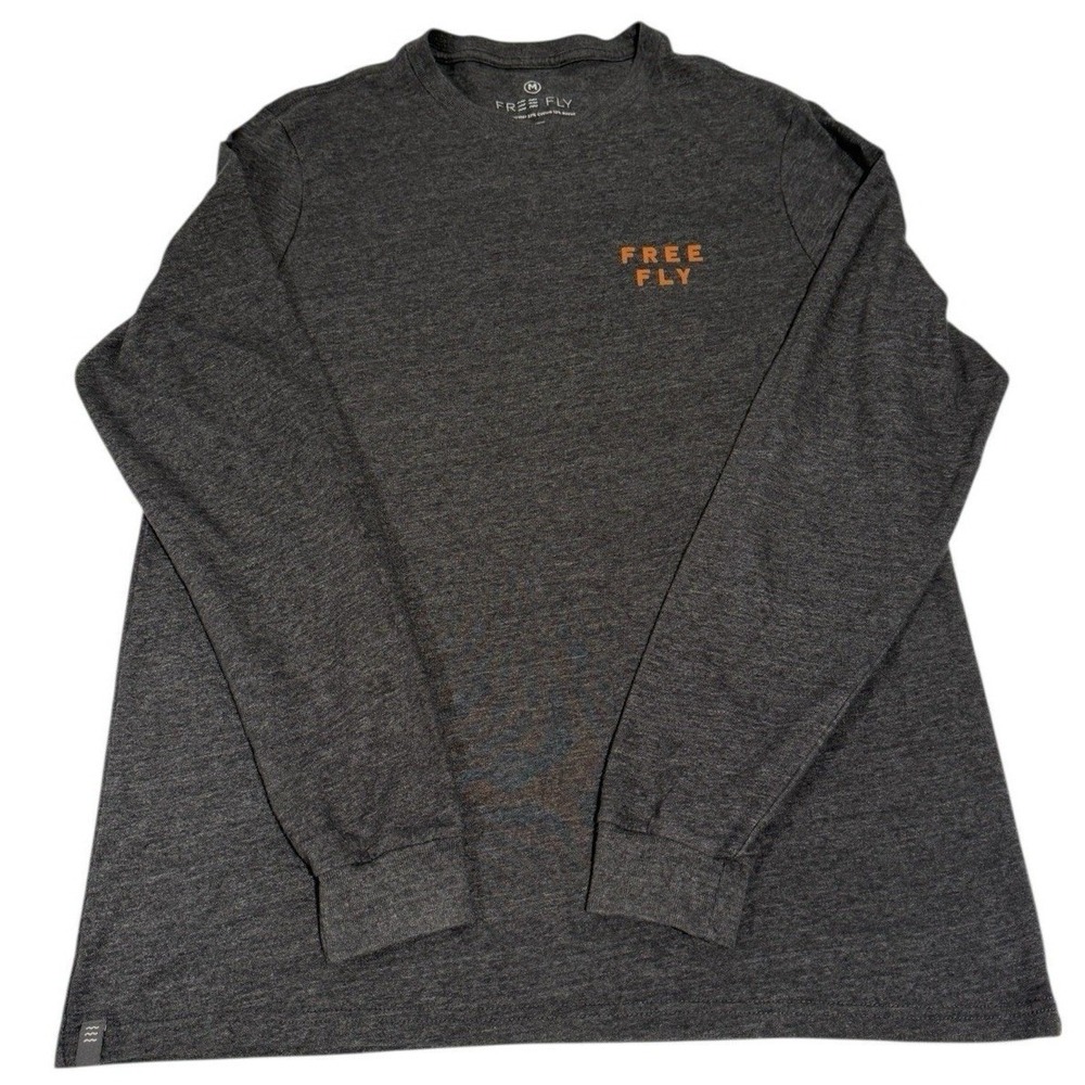 Free Fly Daybreak Long Sleeve Shirt Men's Medium‎ Charcoal Custom Design